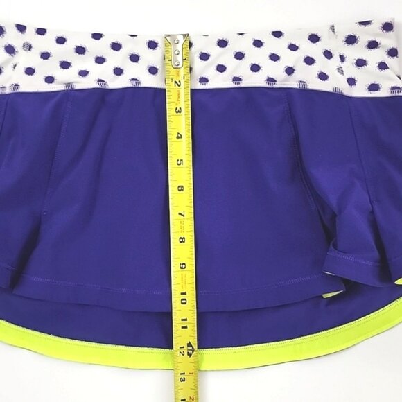Lululemon Presta Running Cycling Skirt Bruised Berry High Noon Dot White Size 8 - Picture 8 of 9